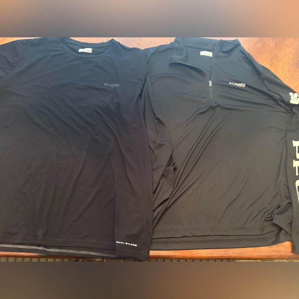 Columbia Mens xl 1/4 zip shirt and men’s xl t shirt